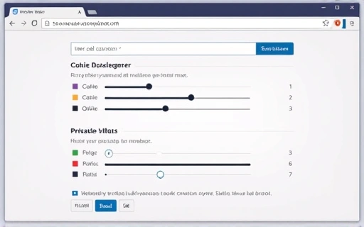 Illustration of browser settings interface for cookie management
