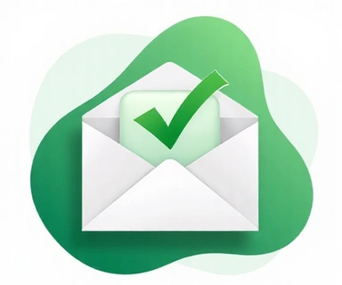 Email confirmation icon with a checkmark