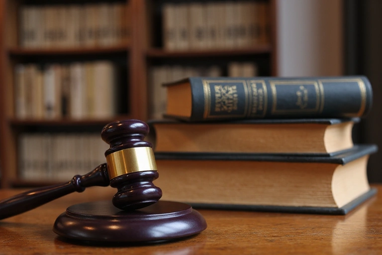 Gavel and a stack of law books, symbolizing legal governance.
